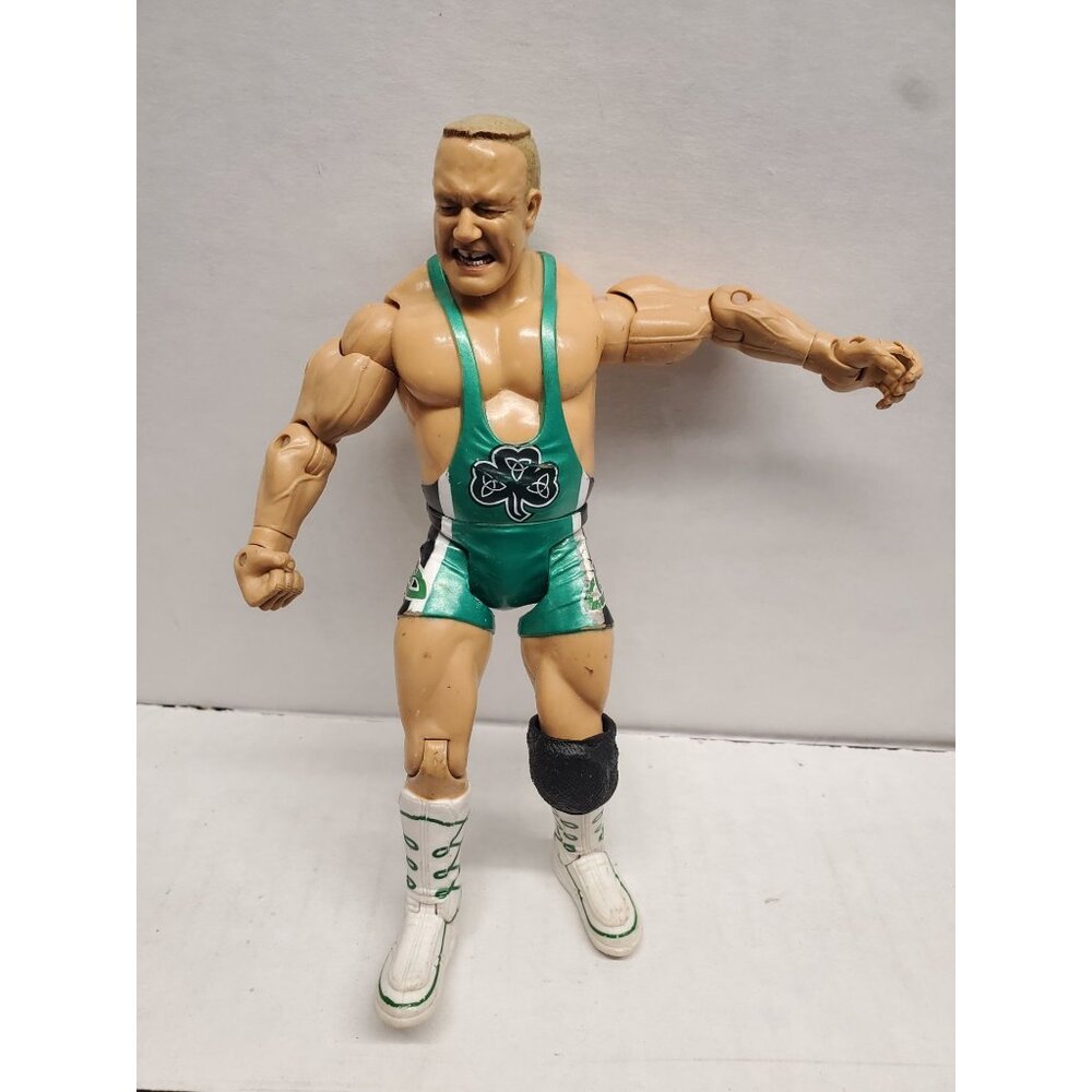 VTG Wrestling Figure With Green Shamrock Outfit‎ Articulated Limbs & Blond Hair